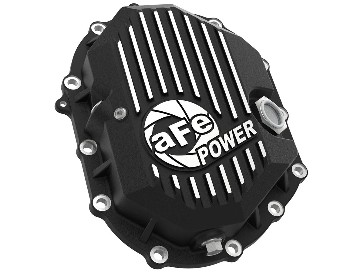 Pro Series Front Differential Cover Black w/ Machined Fins GM 2500/3500 11-20 V8-6.0L/6.6L (Aam 9.25) aFe Power