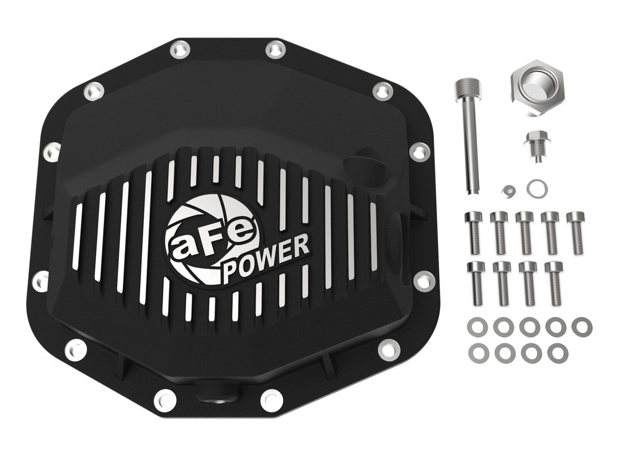 Pro Series Rear Differential Cover Black w/ Machined Fins Ram 1500 Trx 21-24/1500 Rho 25-26 aFe Power