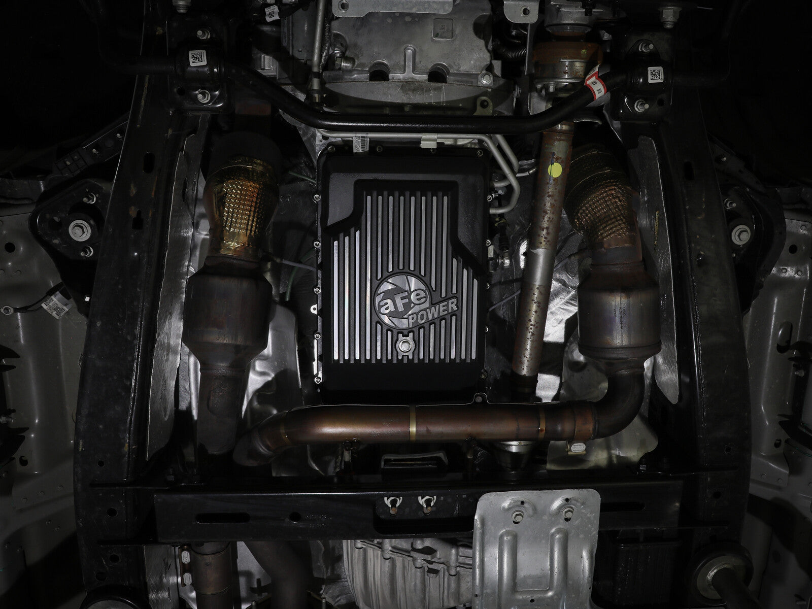 Pro Series Transmission Pan Black w/ Machined Fins Ford Trucks/SUVs 17-25 (10R60/10R80) aFe Power