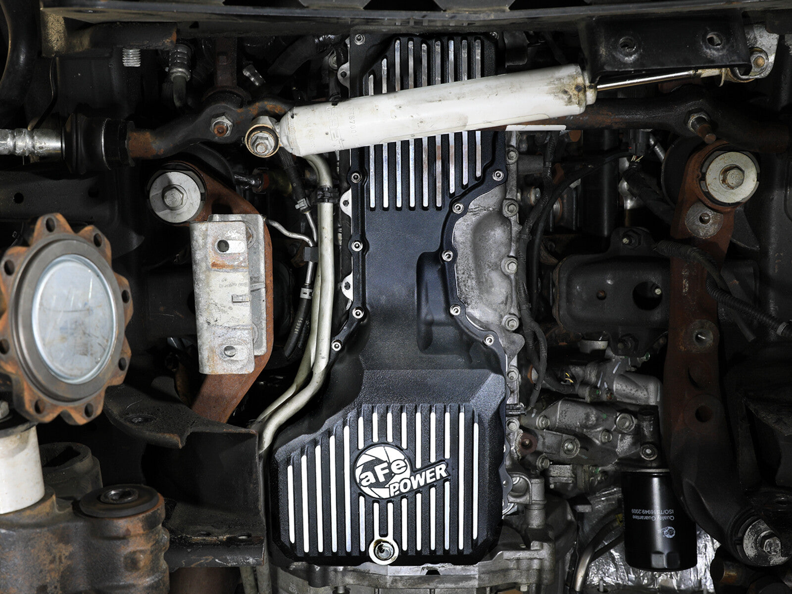 Pro Series Engine Oil Pan Black w/ Machined Fins GM Diesel Trucks 17-19 V8-6.6L (td) L5P aFe Power