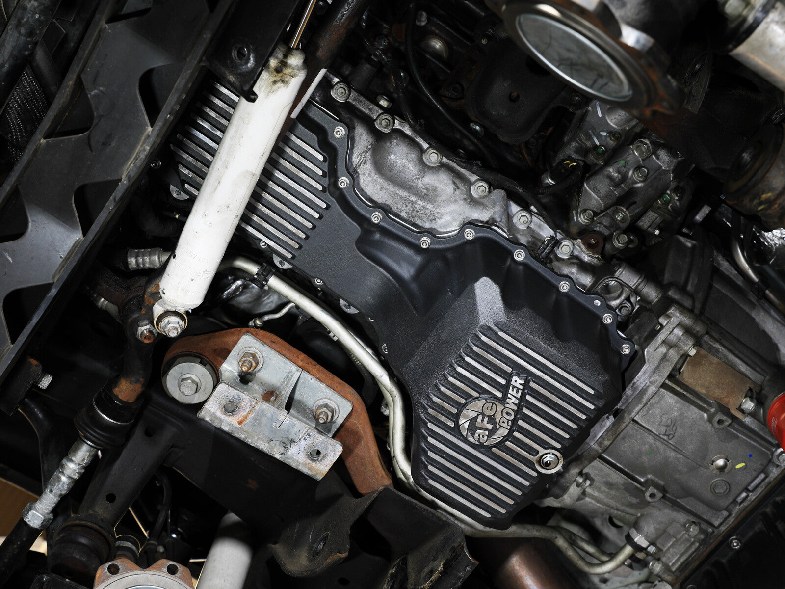 Pro Series Engine Oil Pan Black w/ Machined Fins GM Diesel Trucks 17-19 V8-6.6L (td) L5P aFe Power