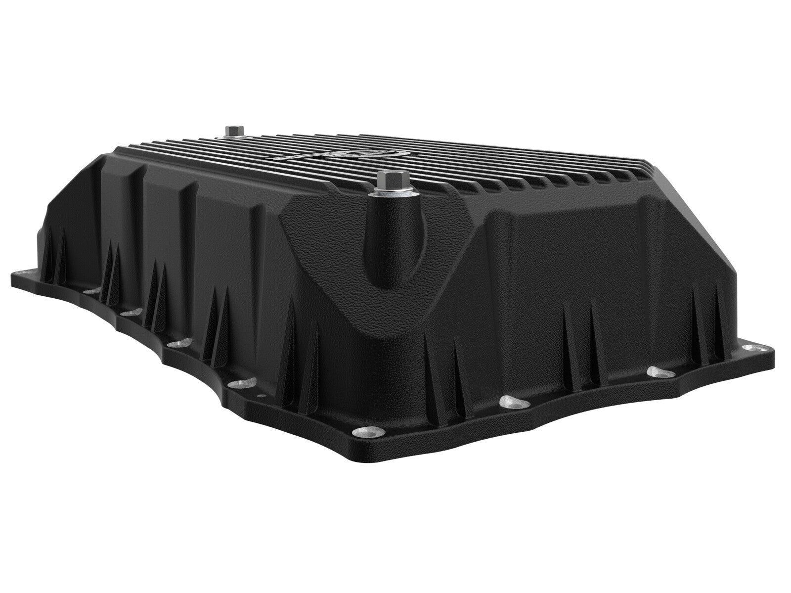 Pro Series Transmission Pan Black w/ Machined Fins GM Diesel Trucks 20-26 V8-6.6L (td) L5P aFe Power