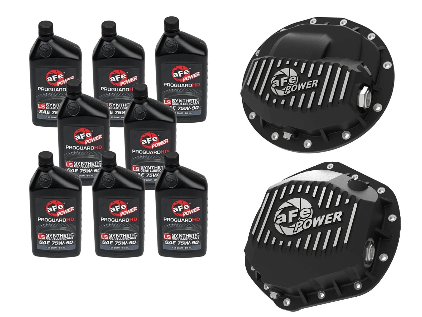 Front & Rear Diff Guard Package w/ Oil Ram Diesel Trucks 13-18 L6 (Aam 9.25-12 & Aam 11.5/11.8-14) aFe Power