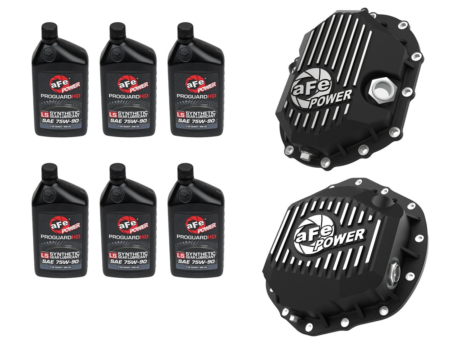 Front & Rear Diff Guard Package w/ Oil GM Diesel Trucks 20-26 V8-6.6L (td) L5P aFe Power