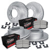 R1 12-22 Ford F-450 Super Duty Front & Rear Drill/Slot Carbon Coated Rotor Set w/Off-Road/Tow Pads