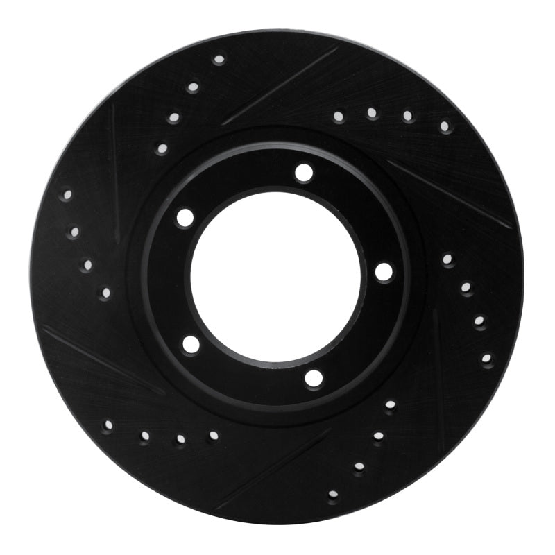 R1 95-04 Toyota Tacoma Front Left Drilled & Slotted Black Brake Rotor