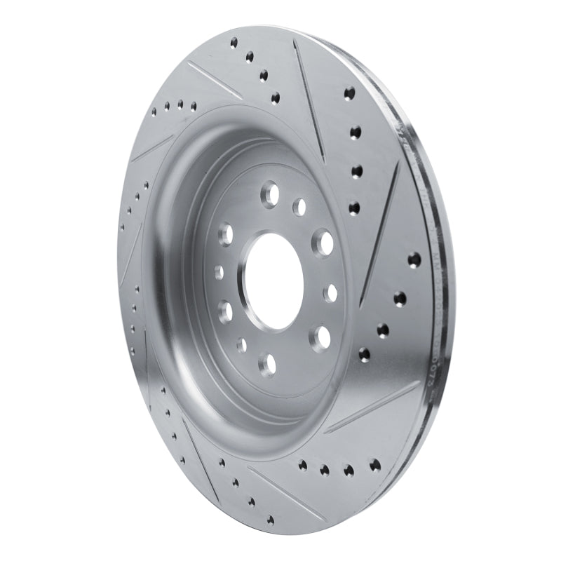 R1 21-25 Jeep Grand Wagoneer L Rear Left Drilled & Slotted Silver Brake Rotor