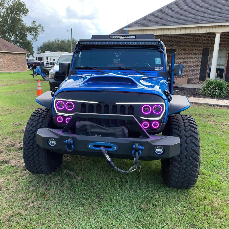 Oracle Vector Jeep Wrangler JK Grille Halo Kit - ColorSHIFT 2