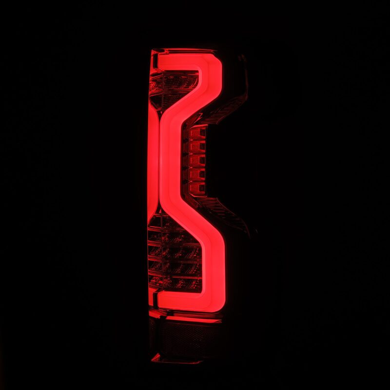 AlphaRex PRO-Series LED tail lights for 2019-2023 Chevrolet Silverado 1500/2500HD/3500HD in red smoke finish.