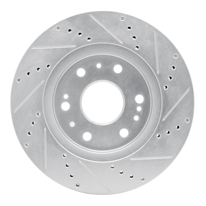 R1 05-19 Chevrolet Silverado 1500 Front Left Drilled & Slotted Silver Brake Rotor
