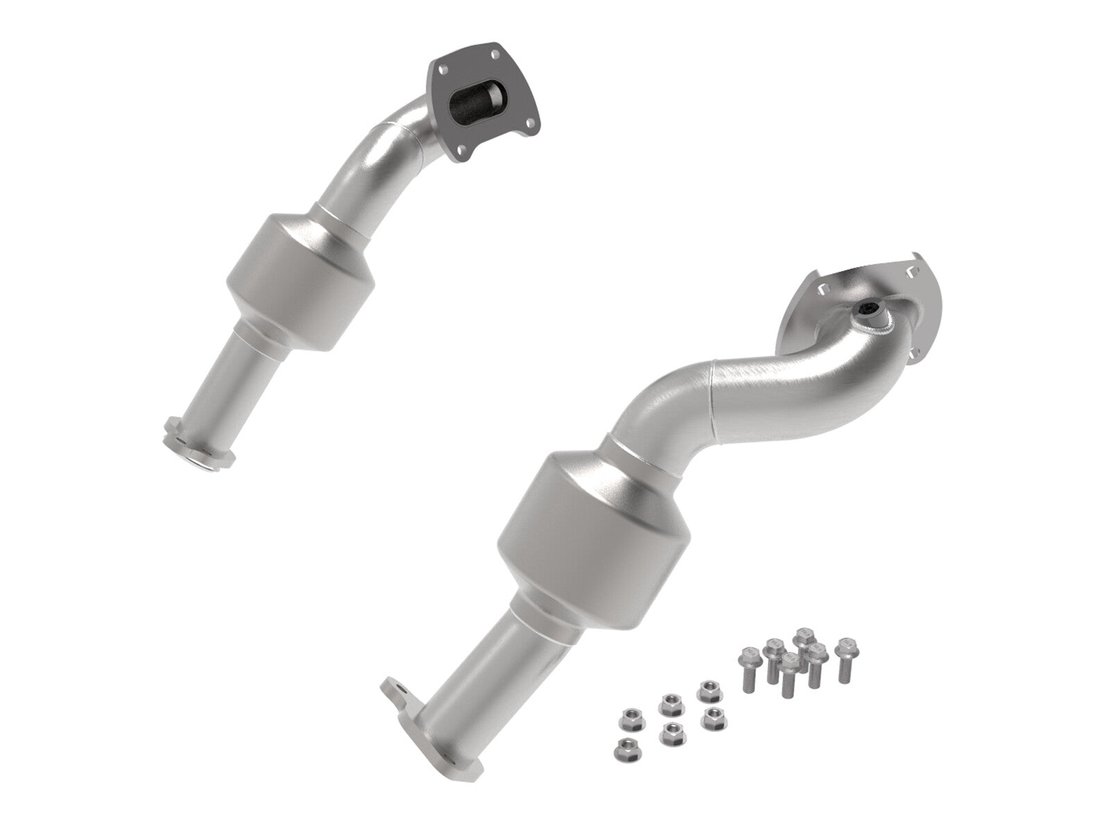 Twisted Steel Downpipe 2-1/2 to 2-1/4 Inch 409 Stainless Steel w/ Cat Toyota Tacoma 16-19 V6-3.5L aFe Power
