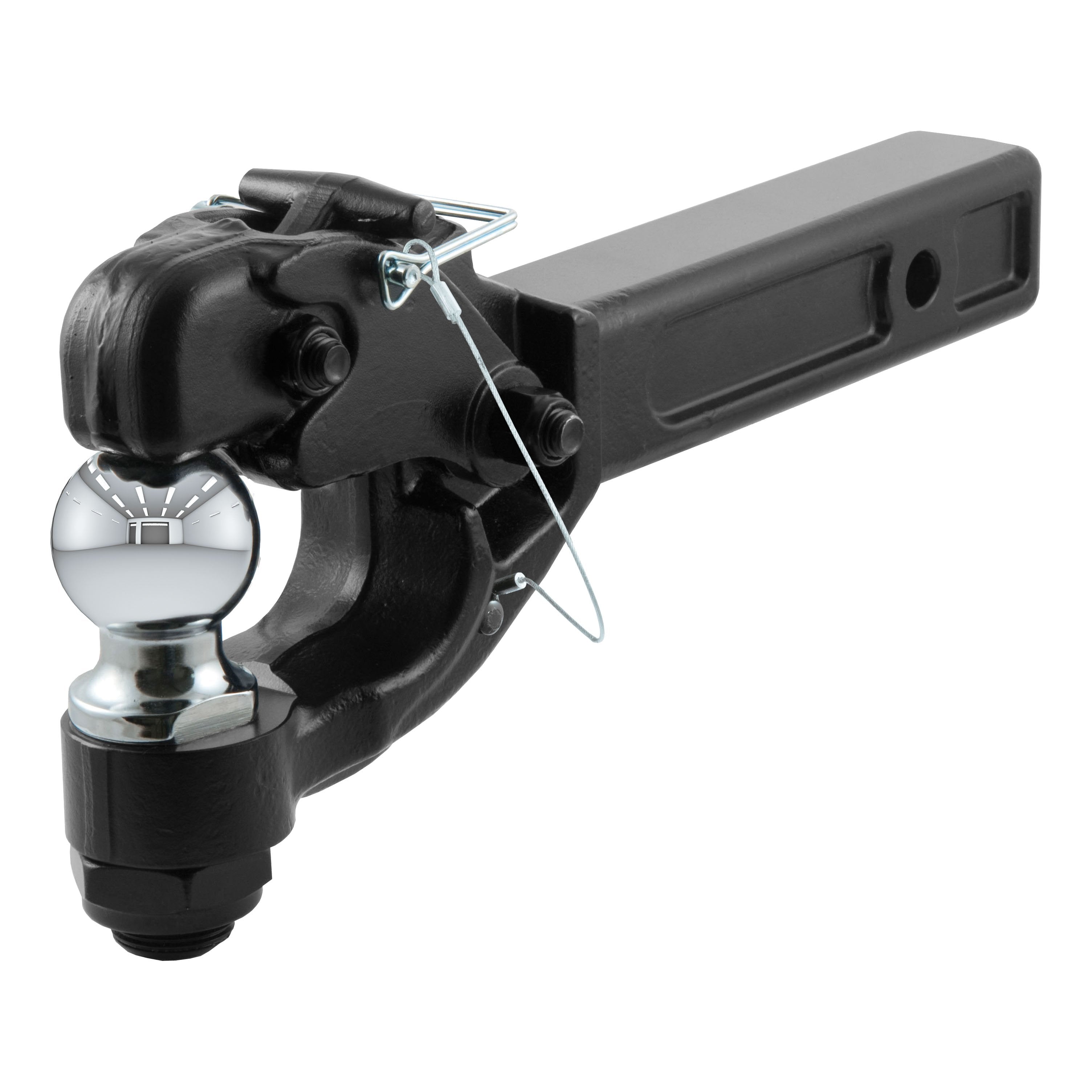 CURT Pintle Hitch with 2-Inch Trailer Ball, Fits 2-Inch Receiver, 16,000 lbs, 15-1/4-Inch Length Model 48007