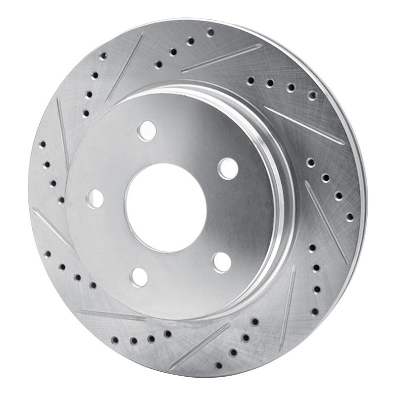 R1 02-24 Dodge Ram 1500 Front Left Drilled & Slotted Silver Brake Rotor