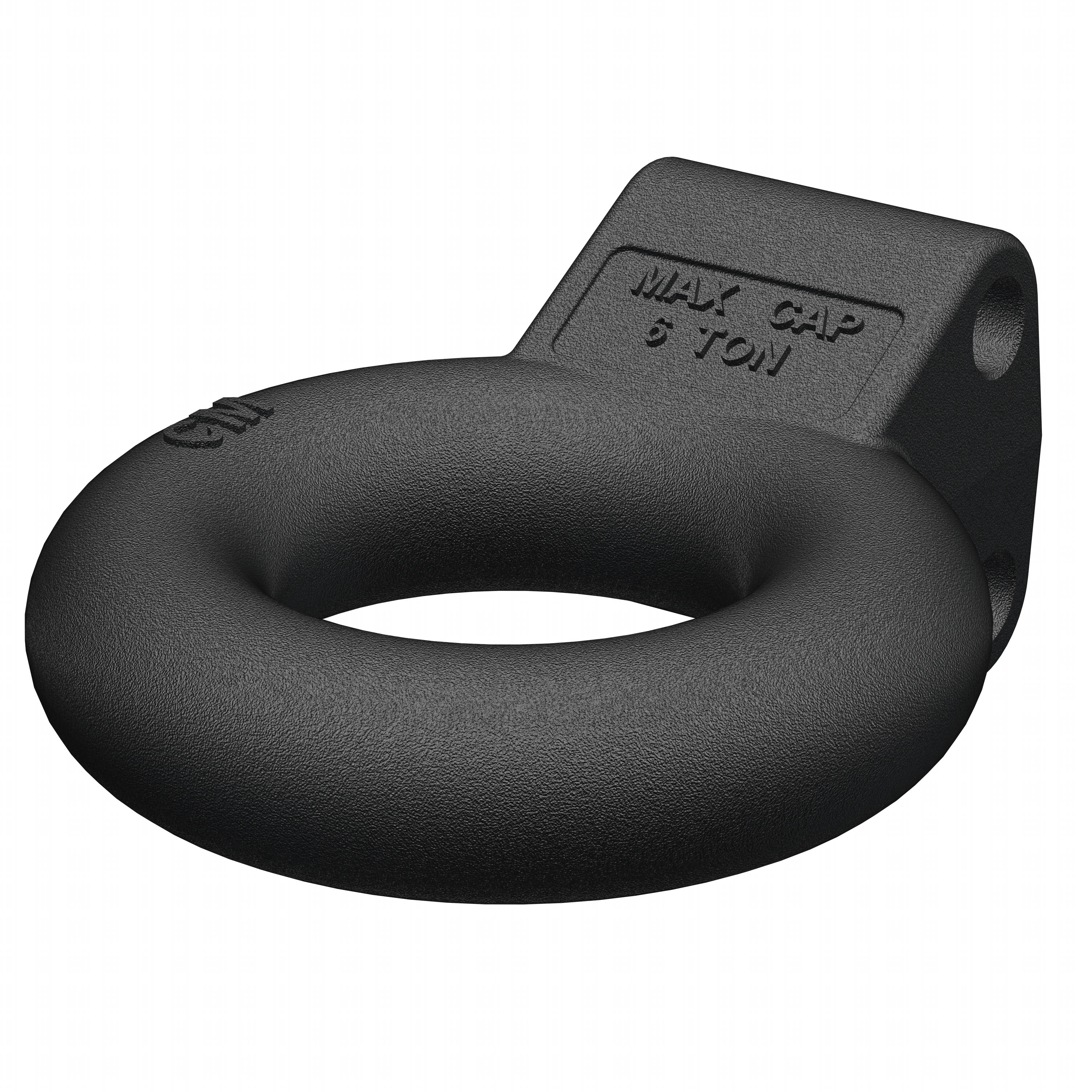 CURT Black Steel Pintle Hitch Lunette Ring 3-Inch ID, 12,000 lbs, Channel Mount Required Model 48601