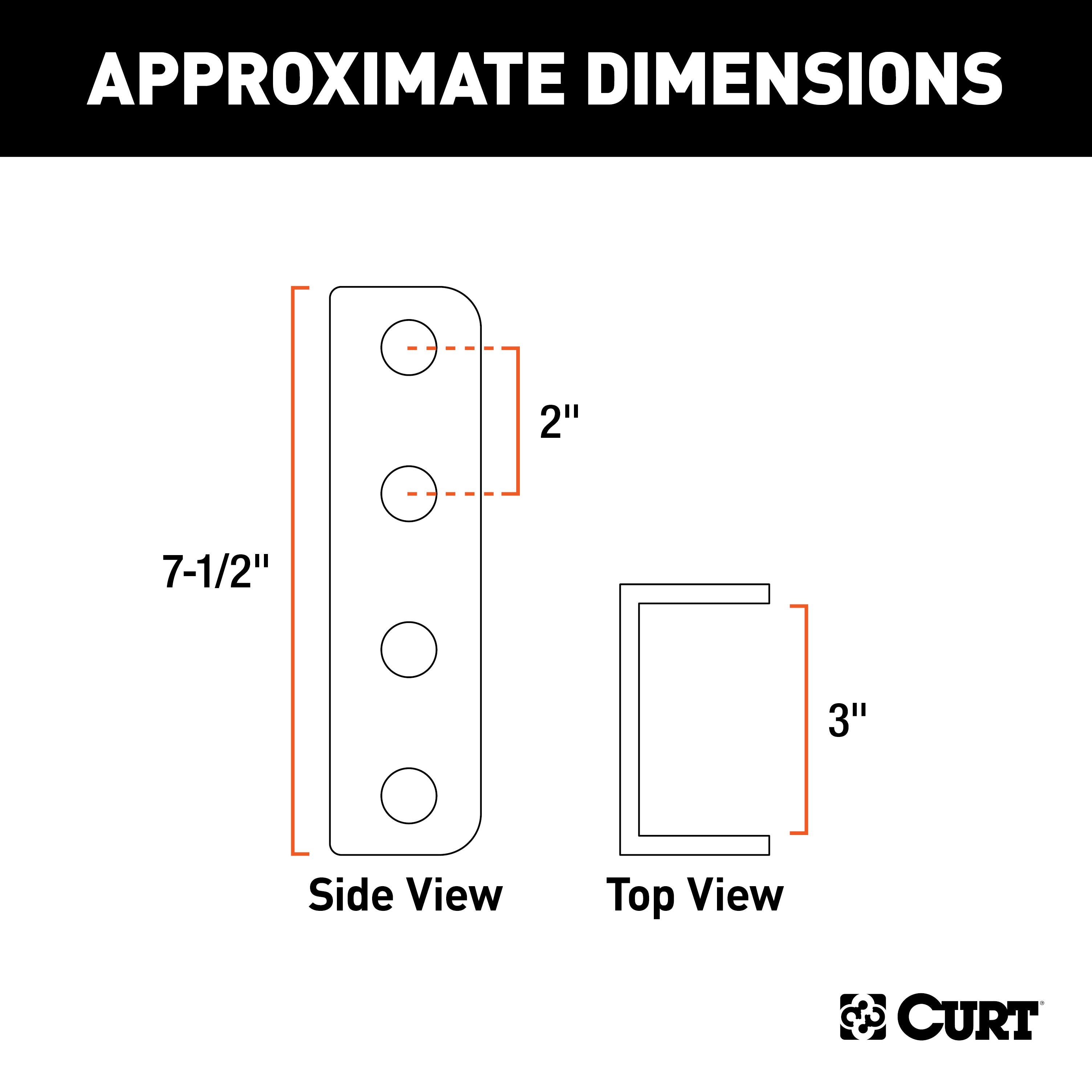 CURT Adjustable Lunette Ring or Coupler Channel 3-Inch ID x 7-1/2-Inch, 2-In Bolt Pattern Model 48610