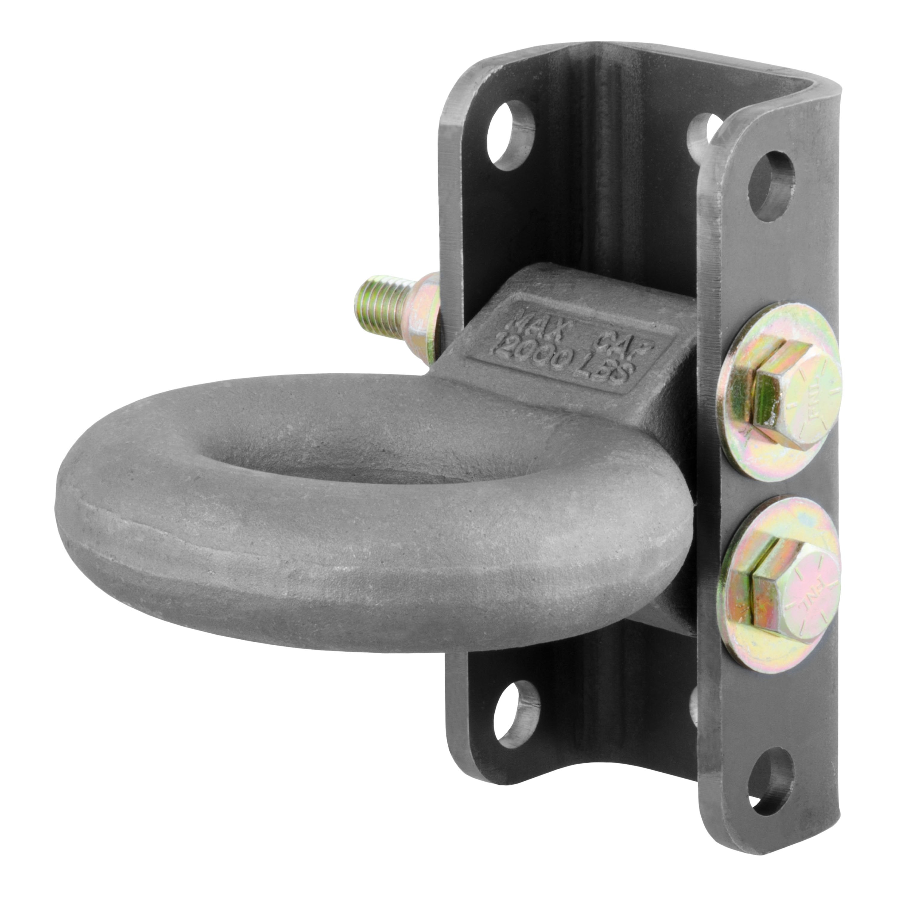 CURT Raw Steel Adjustable Pintle Hitch Lunette Ring 3-In ID, 12,000 lbs, 7-1/2-Inch Channel Height Model 48630
