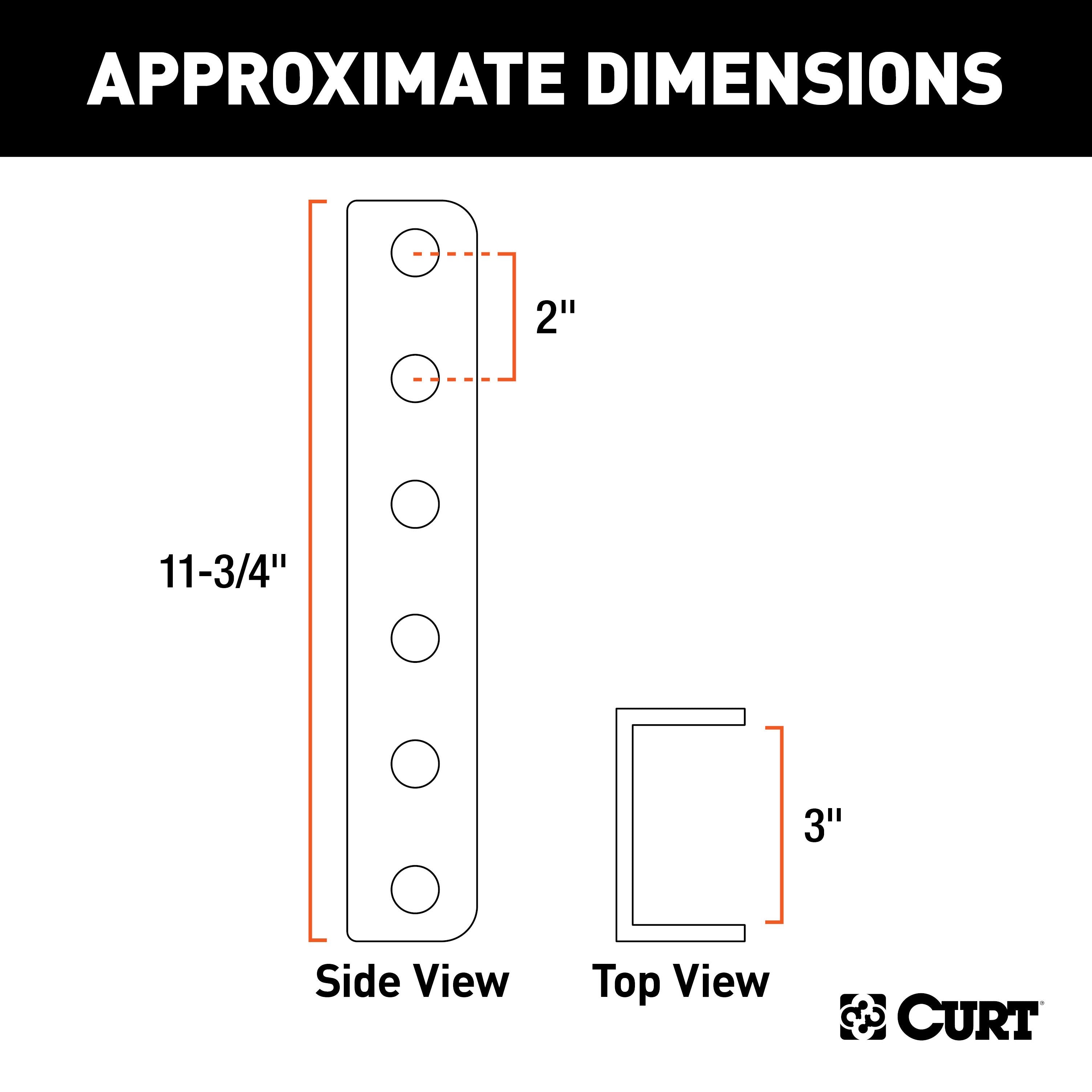 CURT Adjustable Lunette Ring or Coupler Channel 3-Inch ID x 11-3/4-Inch, 2-In Bolt Pattern Model 48650