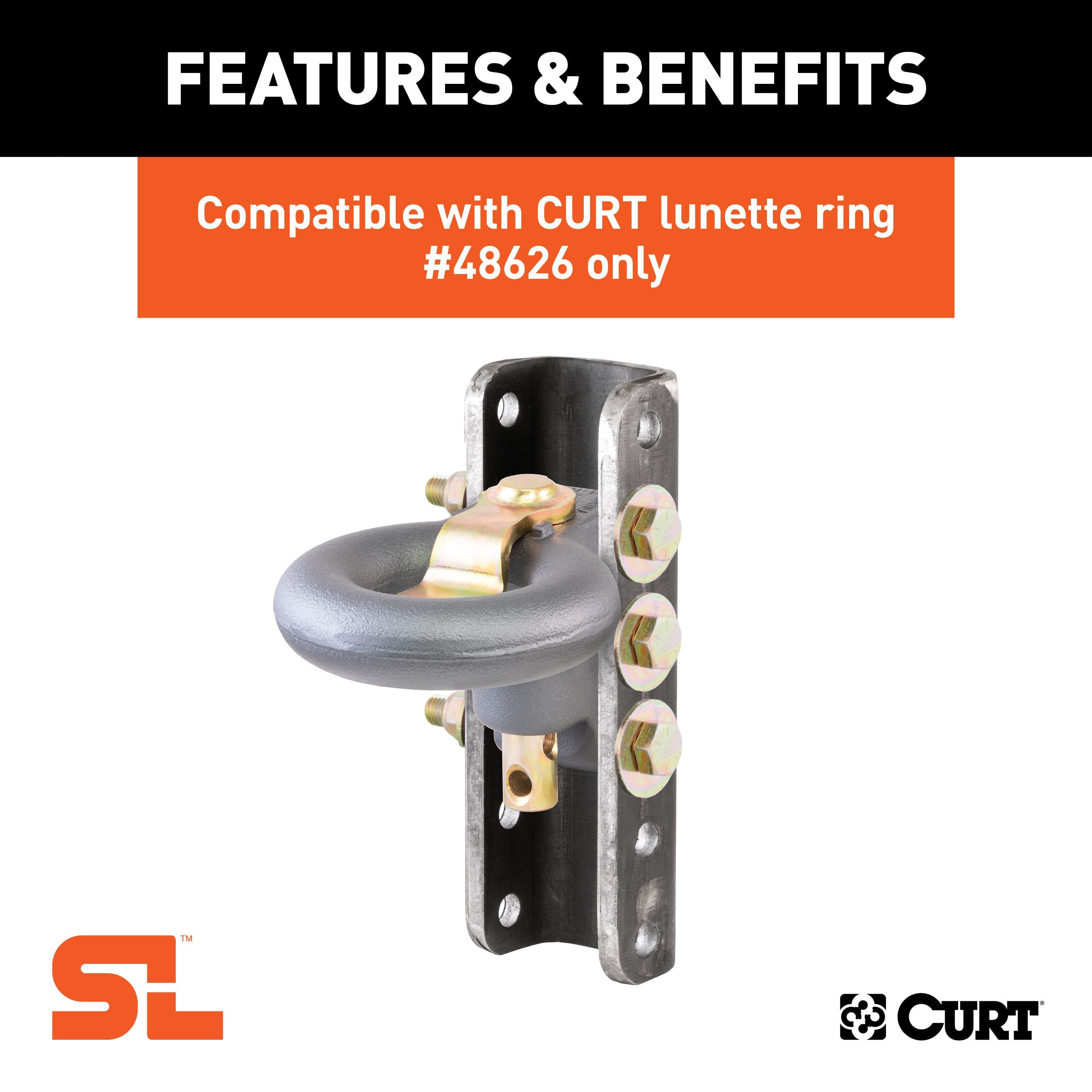 CURT SecureLatch Lunette Ring Channel, 2-3/4 ID, 11-3/4-Inch High Model 48651