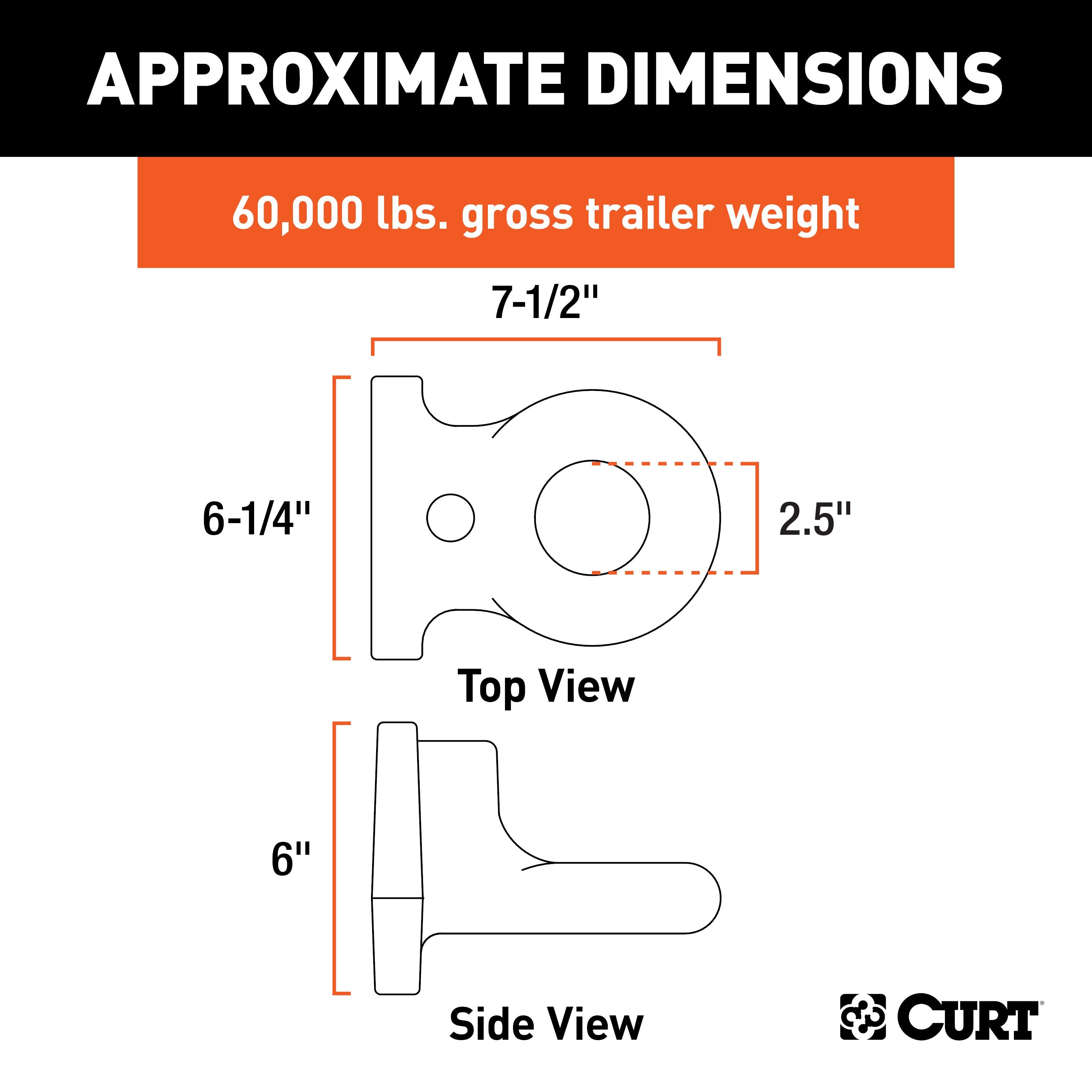 CURT SecureLatch Flush-Mount Lunette Ring, 60,000 lbs, 2-1/2-Inch ID Model 48661