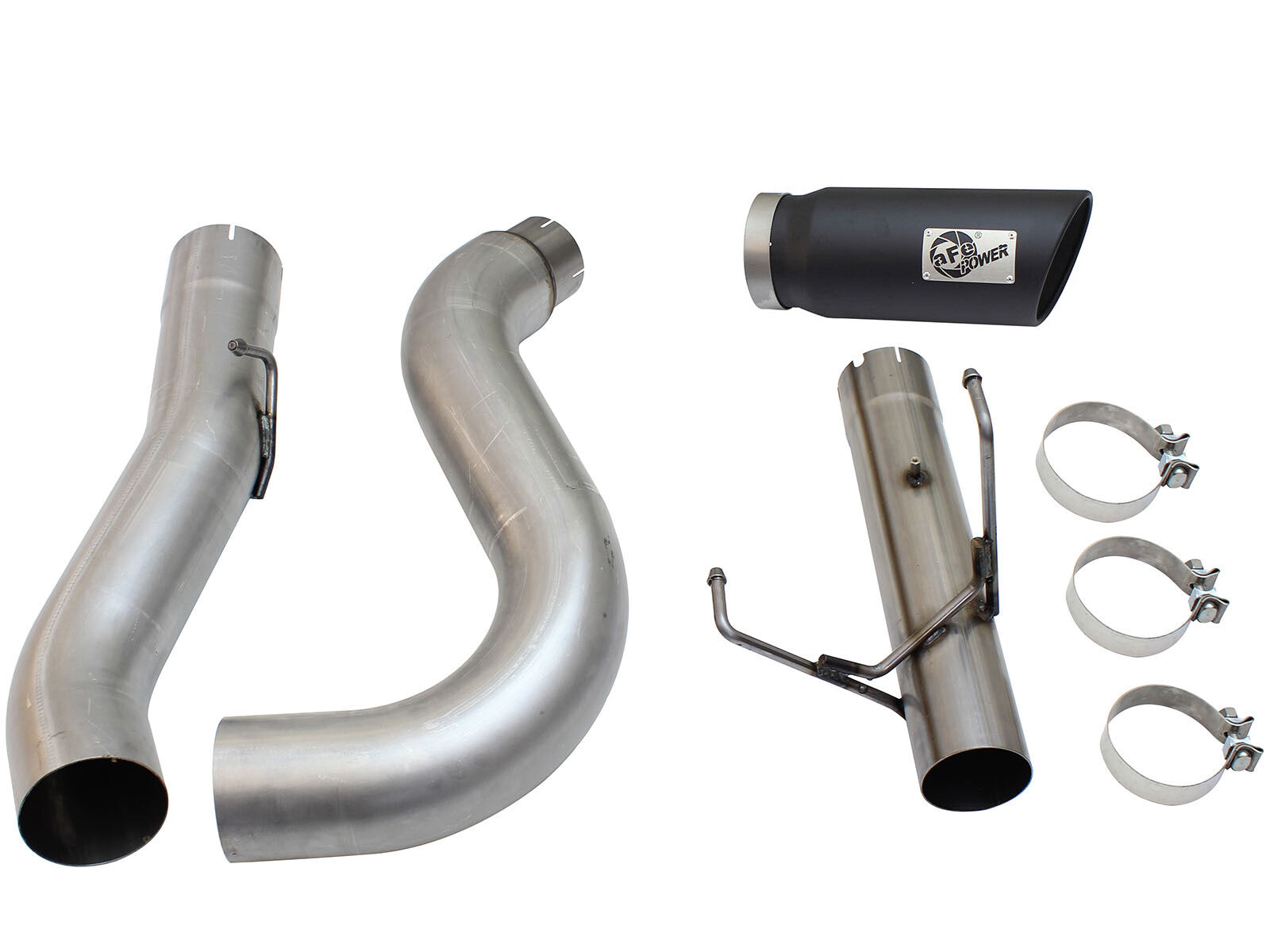 Atlas 5 Inch Aluminized Steel Dpf-Back Exhaust System w/Black Tip Dodge Ram Diesel Trucks 13-18 L6-6.7L (td) Crew Cab aFe Power