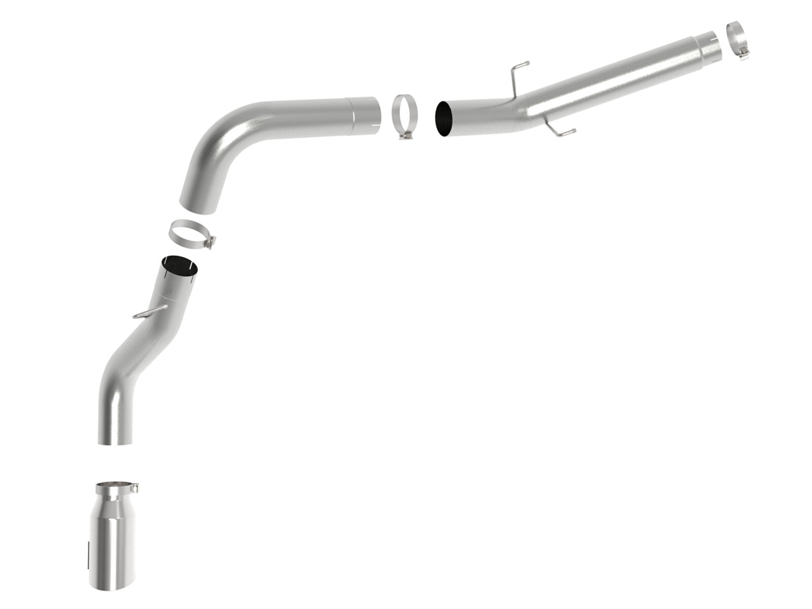 Atlas 5 Inch Aluminized Steel Dpf-Back Exhaust System w/Polished Tip Ram Diesel Trucks 19-26 L6-6.7L (td) Crew Cab Long Bed 8' Box 169 Inch Wheelbase aFe Power