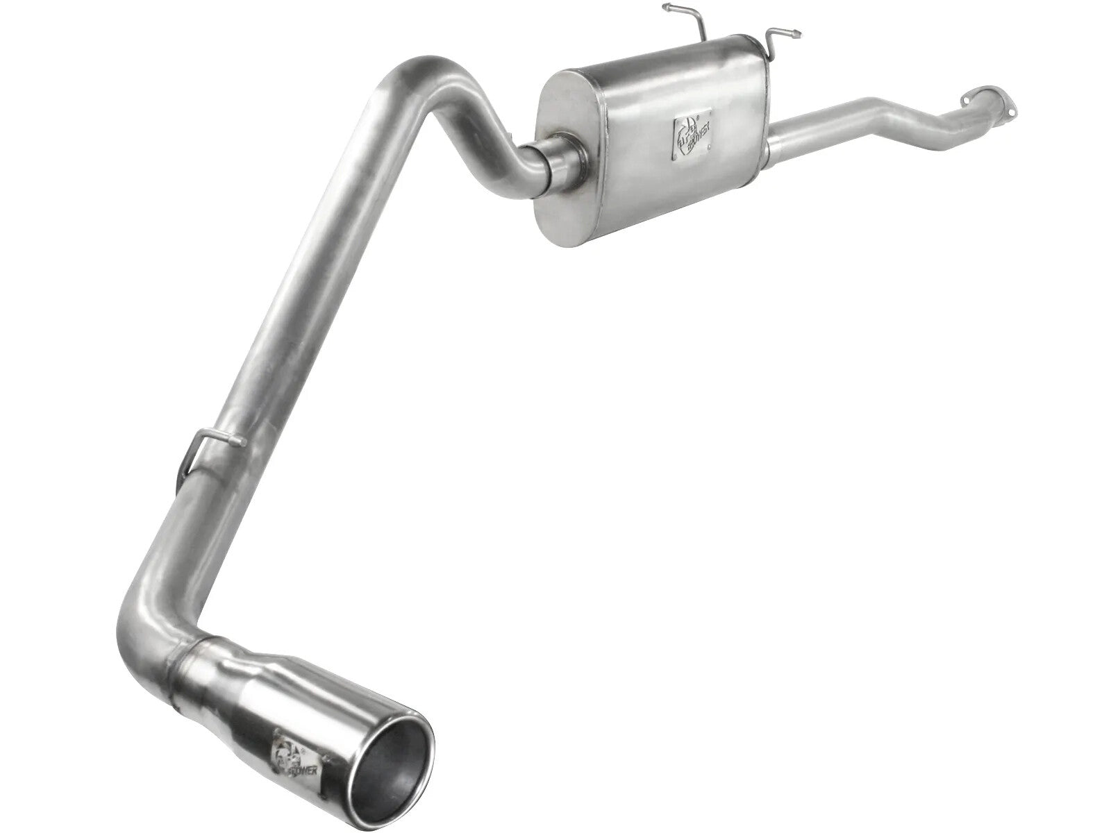 Atlas 2-1/2 Inch Aluminized Steel Cat-Back Exhaust System w/ Muffler & Polish Tip Ford Ranger 98-12 V6-4.0, 98-08 V6-3.0L, 98-01 L4-2.5L, & 01-01 L4-2.3L aFe Power