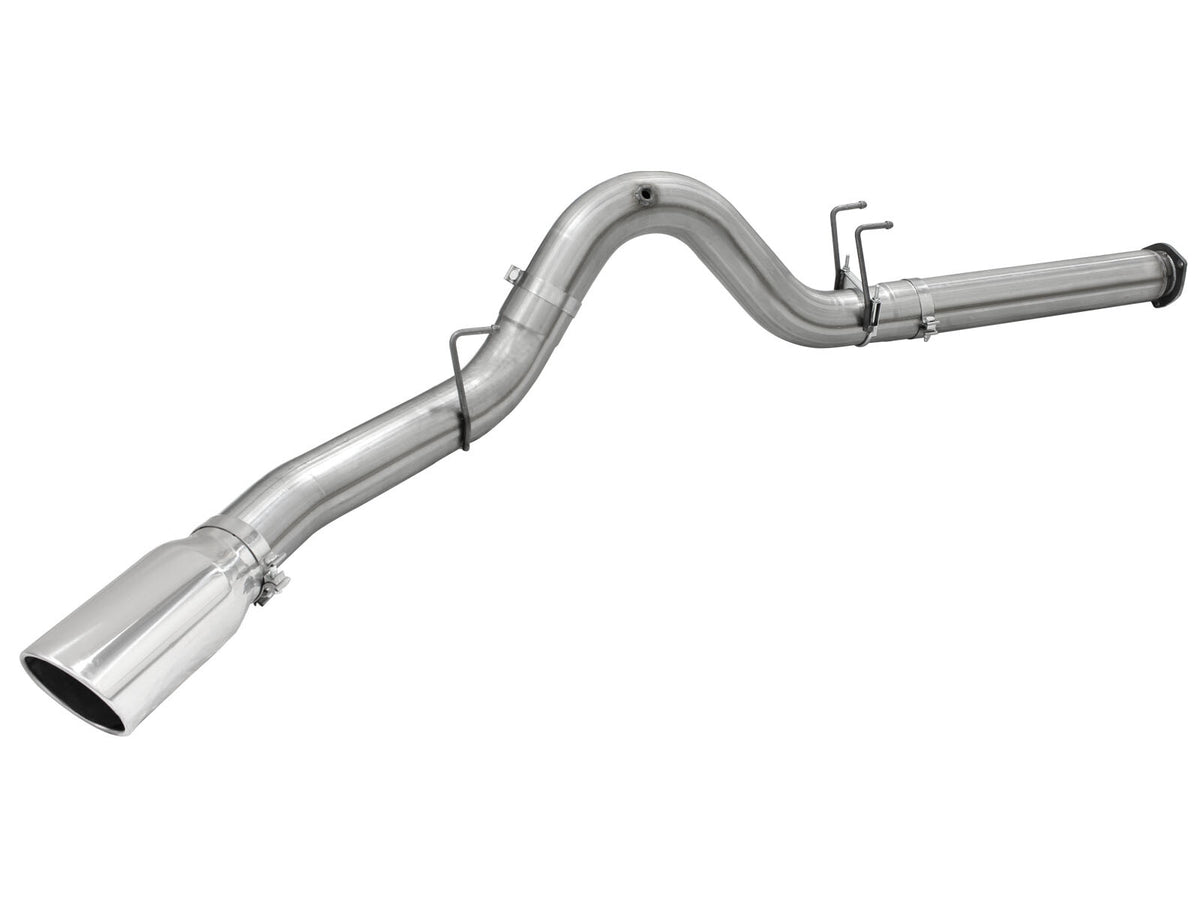 Atlas 5 Inch Aluminized Steel Dpf-Back Exhaust System w/Polished Tip Ford Diesel Trucks 15-16 V8-6.7L (td) aFe Power