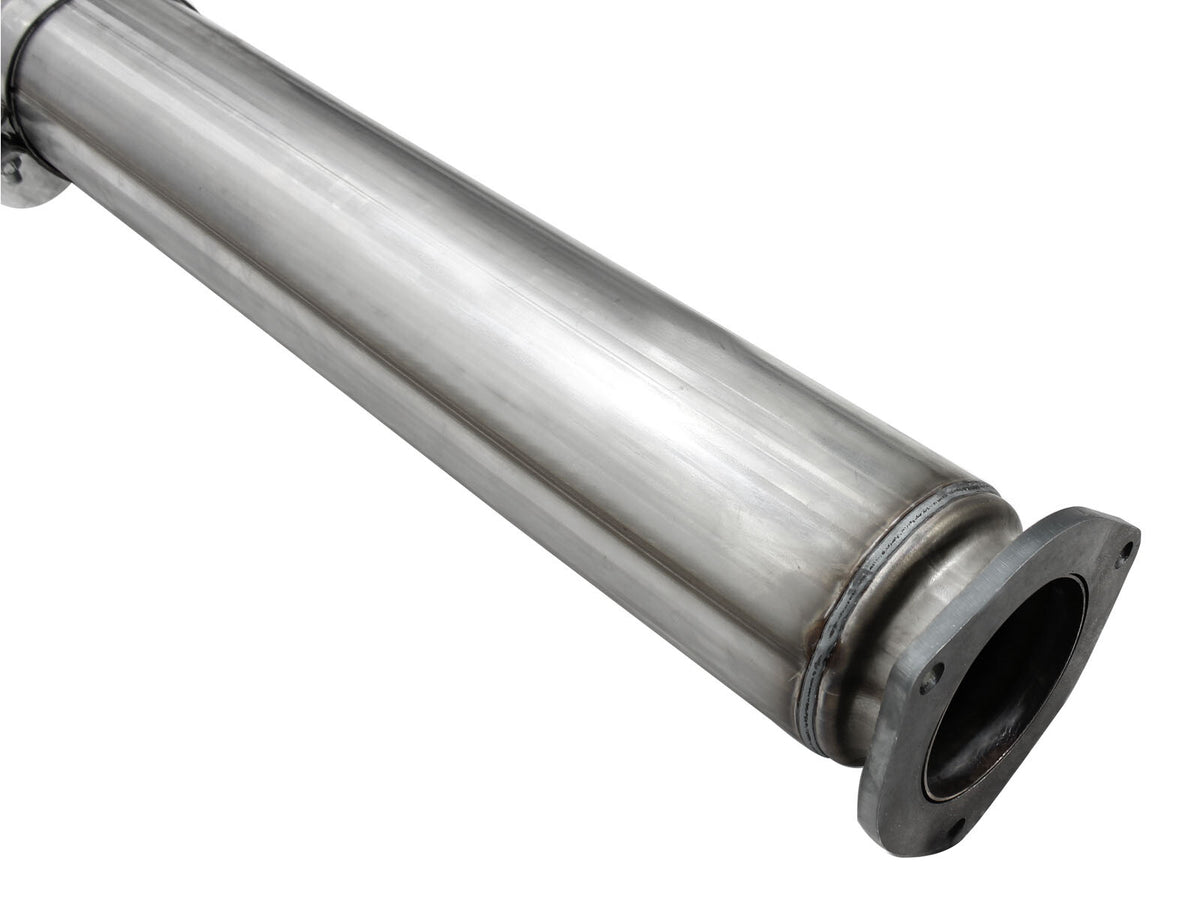 Atlas 5 Inch Aluminized Steel Dpf-Back Exhaust System w/Polished Tip Ford Diesel Trucks 15-16 V8-6.7L (td) aFe Power