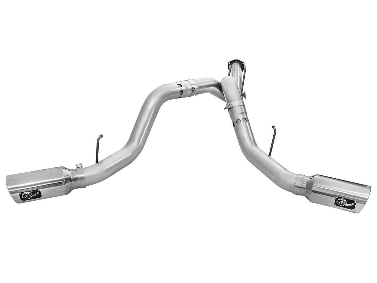 Atlas 4 Inch Aluminized Steel Dpf-Back Exhaust System w/Polished Tip Ford Diesel Trucks 11-14 V8-6.7L (td) aFe Power