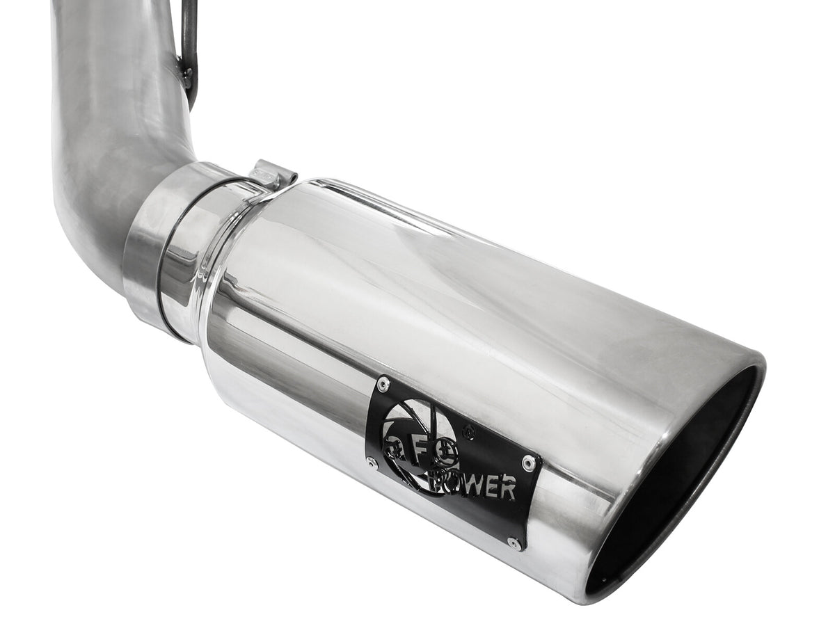 Atlas 4 Inch Aluminized Steel Dpf-Back Exhaust System w/Polished Tip Ford Diesel Trucks 11-14 V8-6.7L (td) aFe Power