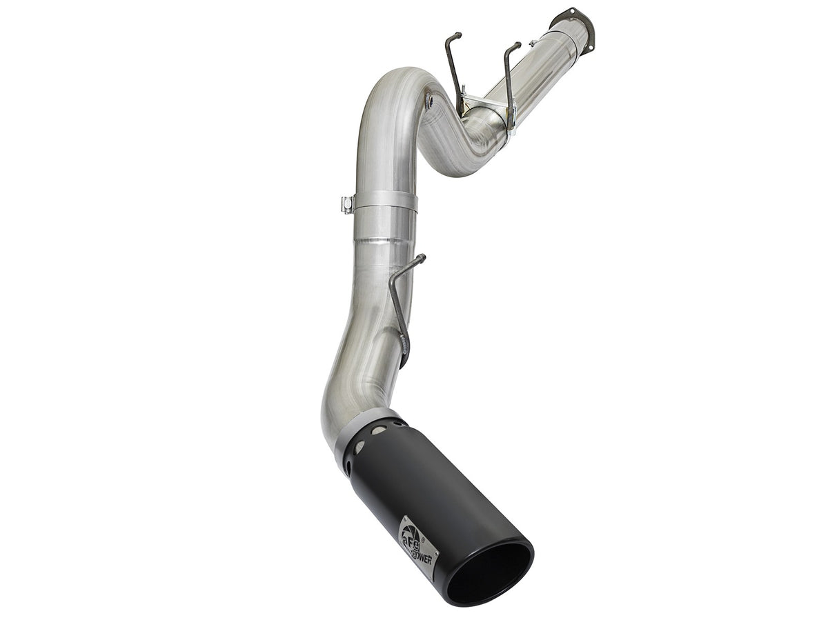 Atlas 5 Inch Aluminized Steel Dpf-Back Exhaust System w/Black Tip Ford Diesel Trucks 17-26 V8-6.7L (td) aFe Power