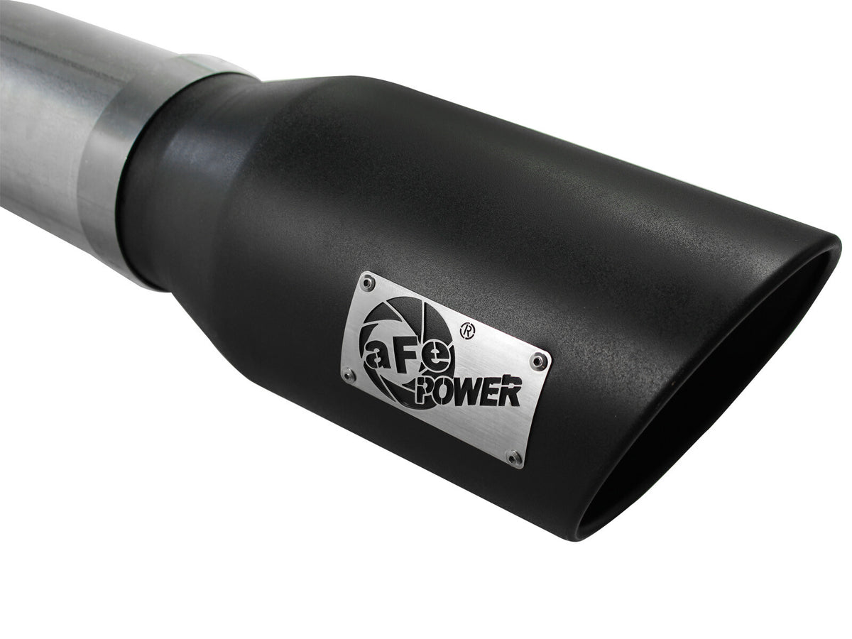 Atlas 5 Inch Aluminized Steel Dpf-Back Exhaust System w/Black Tip GM Diesel Trucks 07.5-10 V8-6.6L (td) Lmm aFe Power