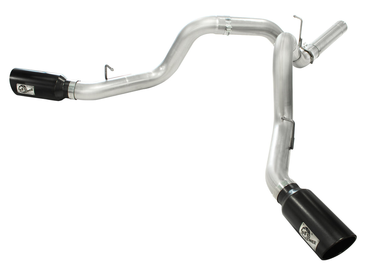 Atlas 4 Inch Aluminized Steel Dpf-Back Exhaust System w/Black Tip GM Diesel Trucks 11-16 V8-6.6L (td) Lml aFe Power