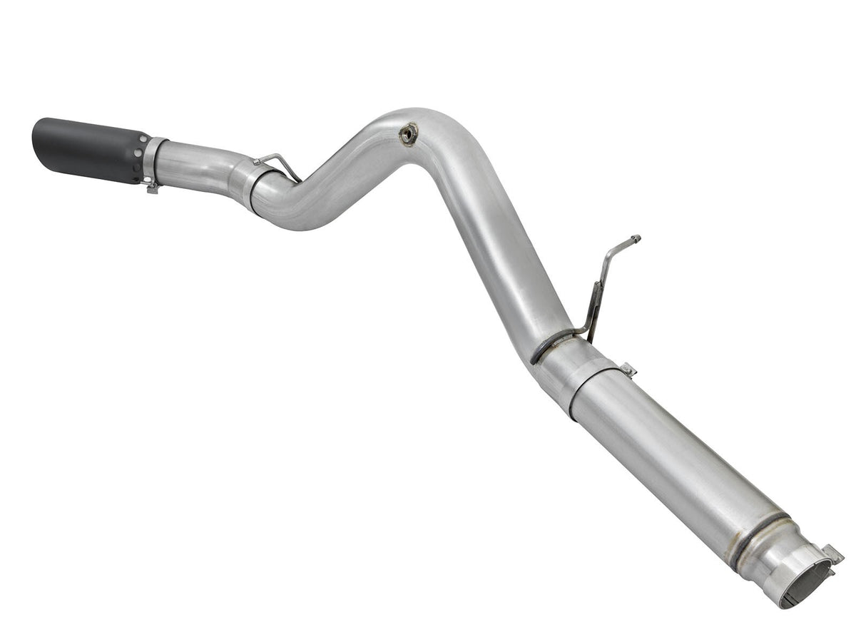 Atlas 5 Inch Aluminized Steel Dpf-Back Exhaust System w/Black Tip GM Diesel Trucks 2016 V8-6.6L (td) Lml aFe Power
