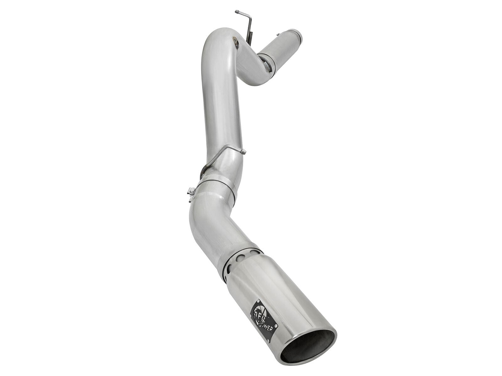 Atlas 5 Inch Aluminized Steel Dpf-Back Exhaust System w/Polished Tip GM Diesel Trucks 2016 V8-6.6L (td) Lml aFe Power