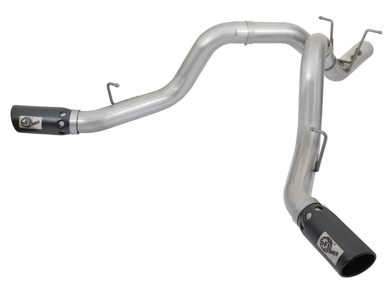 Atlas 4 Inch Aluminized Steel Dpf-Back Exhaust System w/ Black Tip GM Diesel Trucks 17-19 V8-6.6L (td) L5P aFe Power