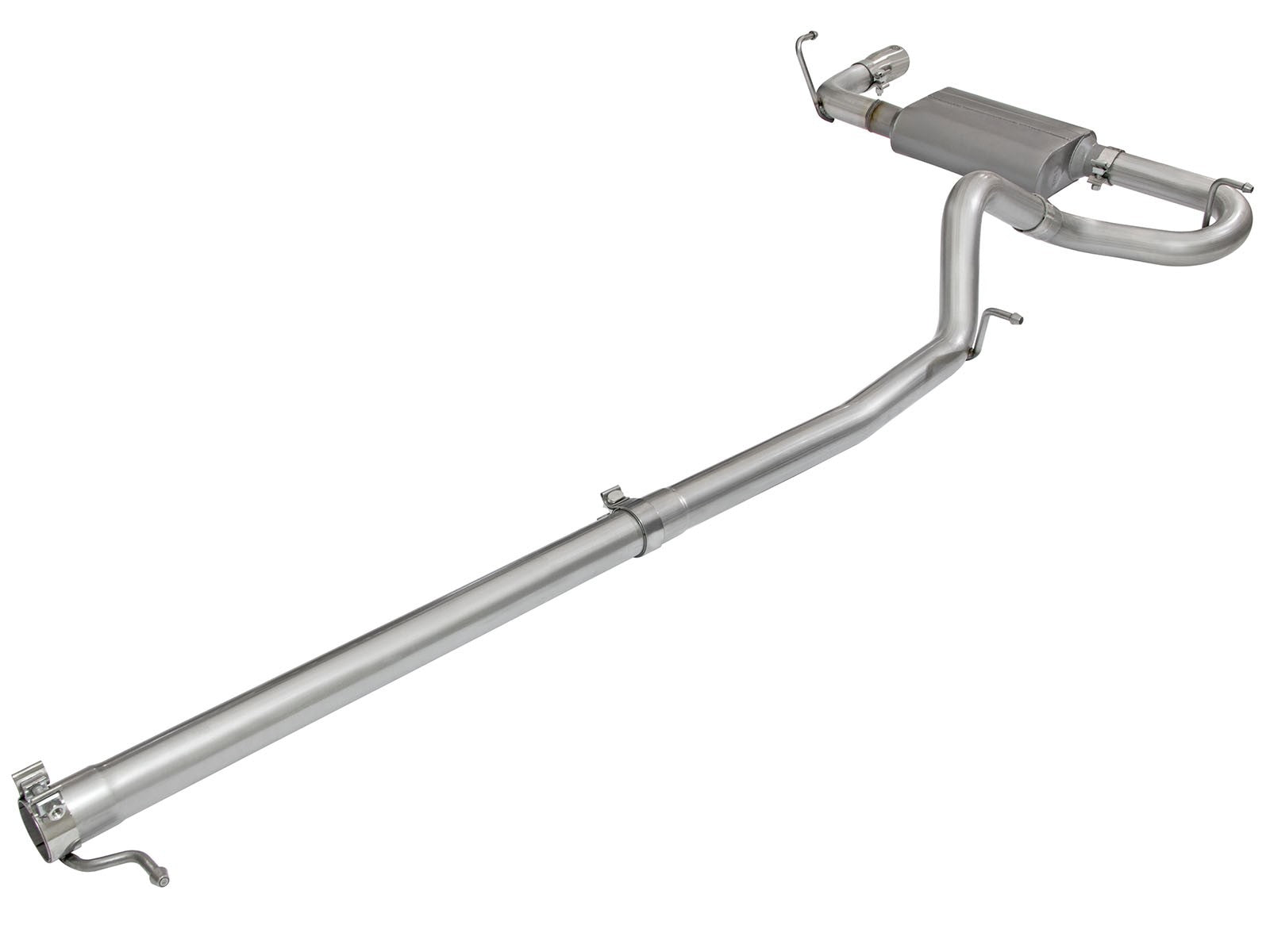 Scorpion 2-1/2 Inch Aluminized Steel Cat-Back Exhaust System w/ Polished Tip Jeep Wrangler (JK) 07-18 V6-3.6L/3.8L aFe Power