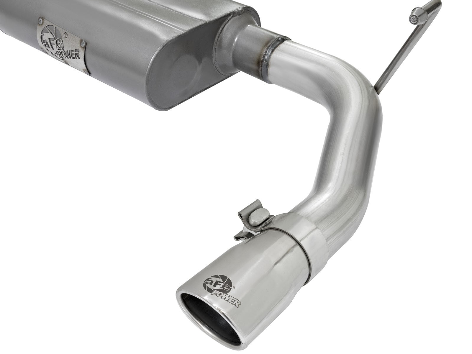 Scorpion 2-1/2 Inch Aluminized Steel Cat-Back Exhaust System w/ Polished Tip Jeep Wrangler (JK) 07-18 V6-3.6L/3.8L aFe Power