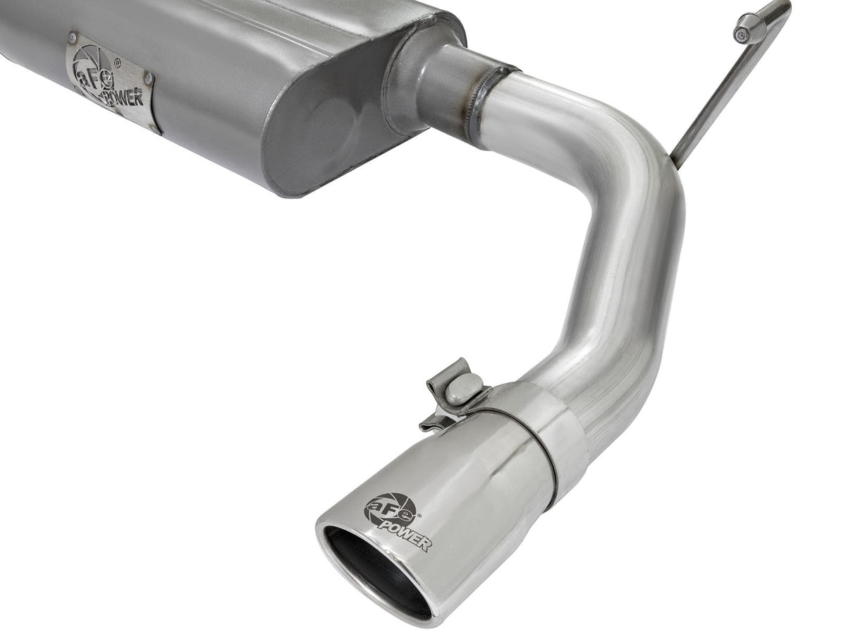Scorpion 2-1/2 Inch Aluminized Steel Cat-Back Exhaust System w/ Polished Tip Jeep Wrangler (JK) 07-18 V6-3.6L/3.8L aFe Power