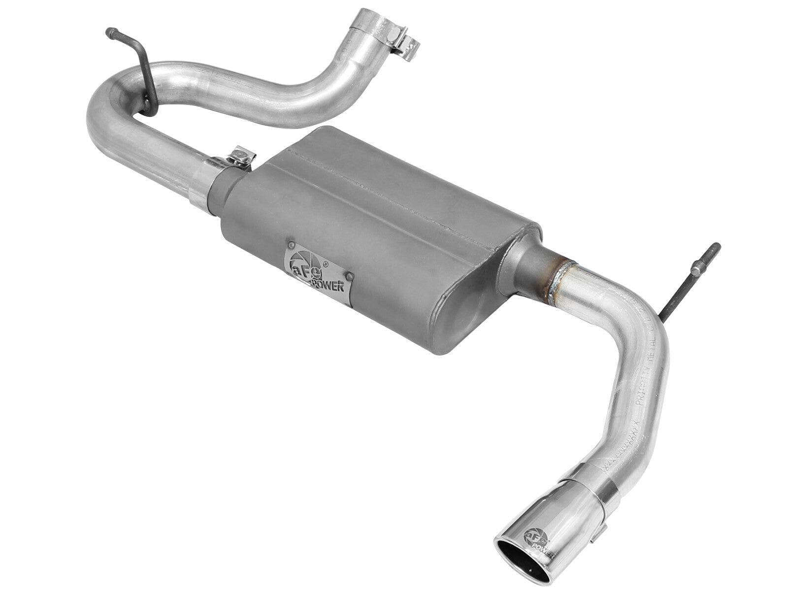 Scorpion 2-1/2 Inch Aluminized Steel Axle-Back Exhaust System w/ Polished Tip Jeep Wrangler (JK) 07-18 V6-3.6L/3.8L aFe Power