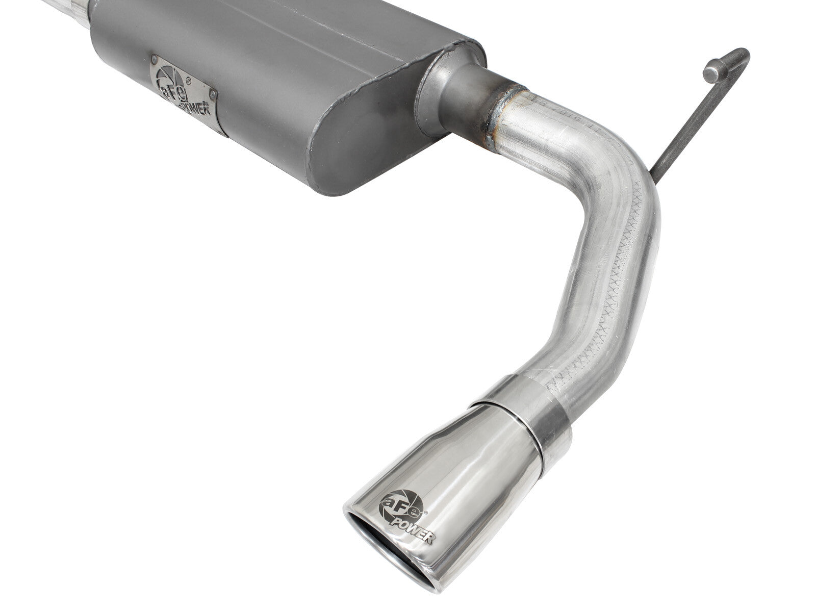 Scorpion 2-1/2 Inch Aluminized Steel Axle-Back Exhaust System w/ Polished Tip Jeep Wrangler (JK) 07-18 V6-3.6L/3.8L aFe Power