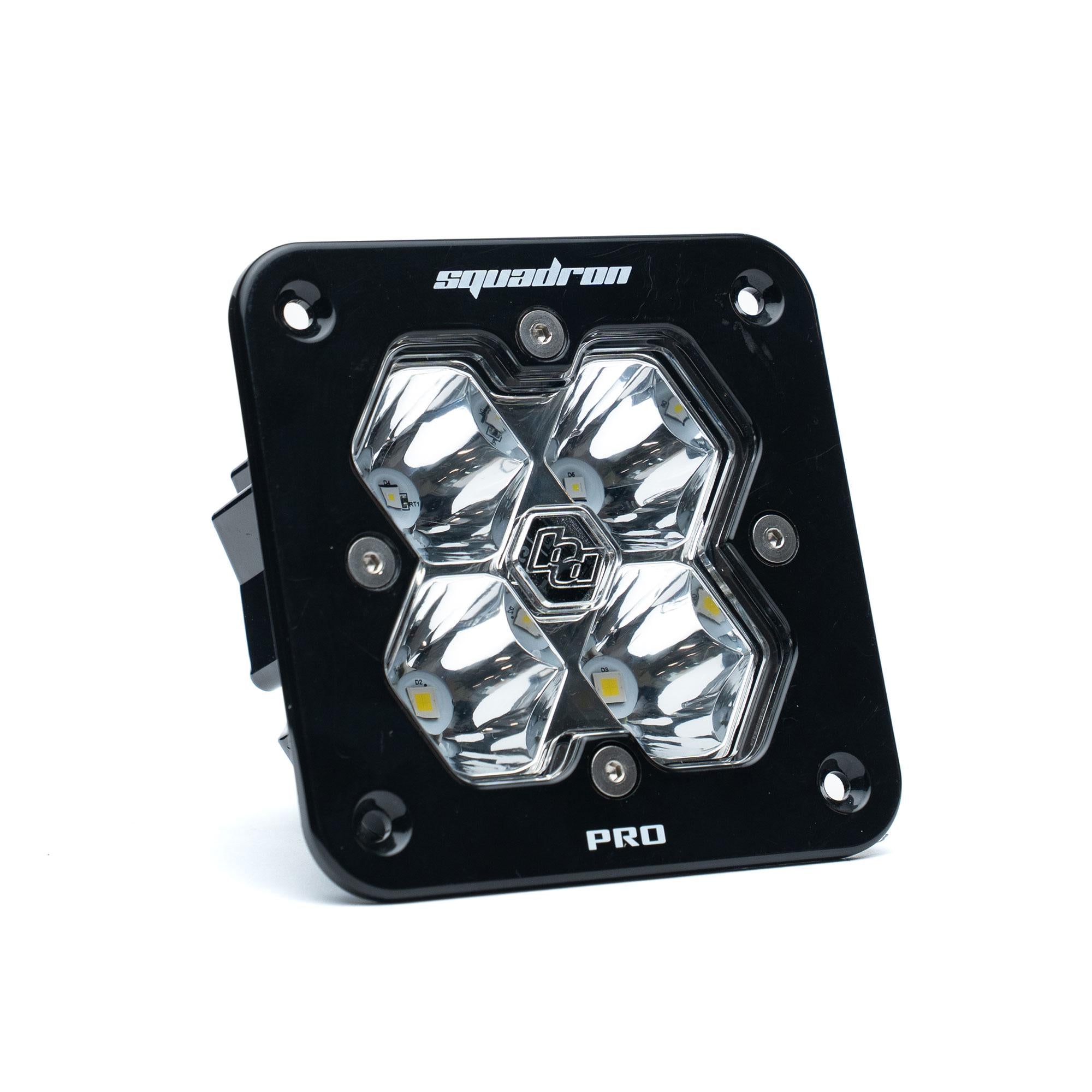 Squadron 2.0 Pro Black Flush Mount LED Auxiliary Light Pod Universal Clear Baja Designs