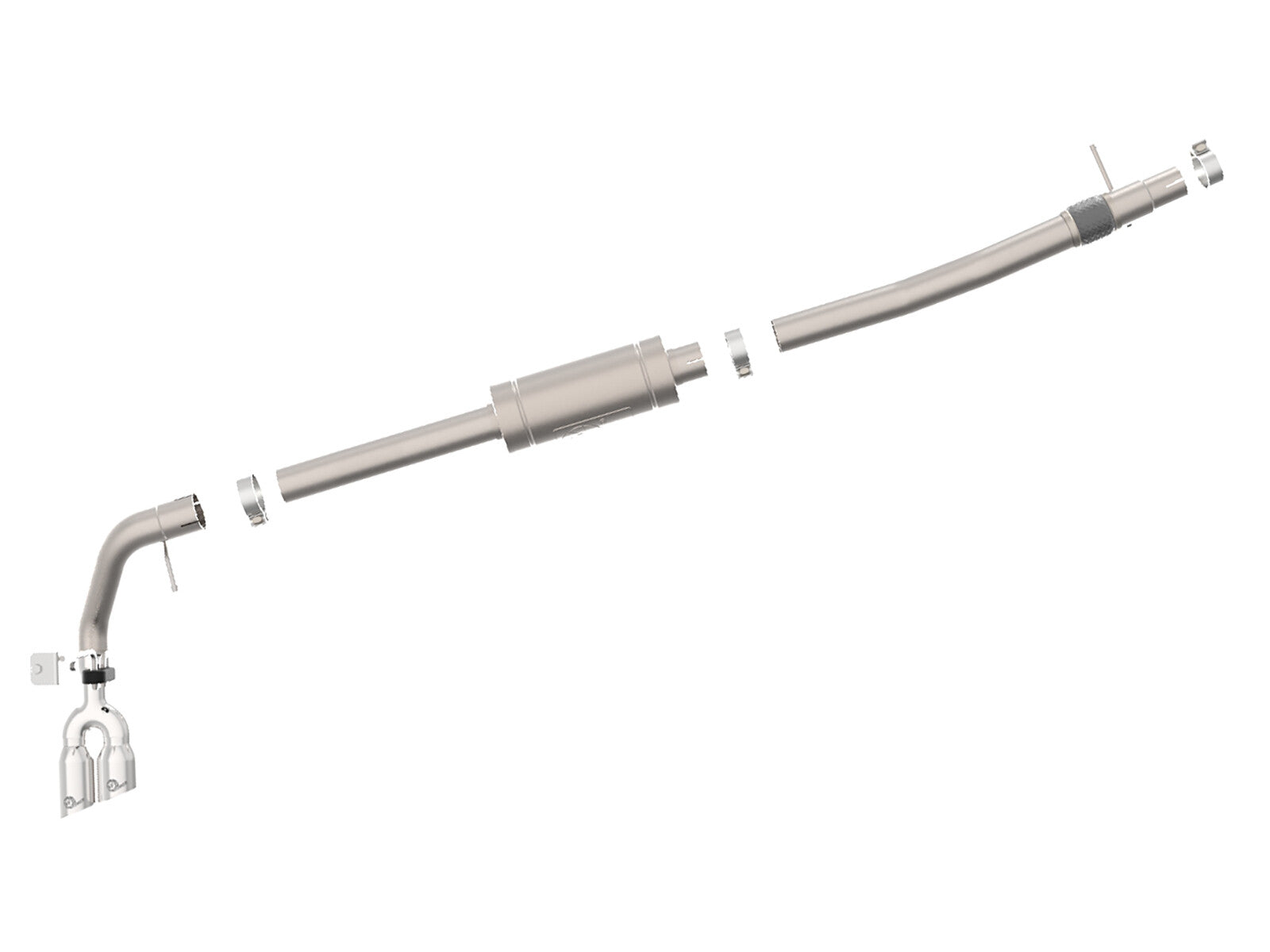 Rebel Series 3 Inch 304 Stainless Steel Cat-Back Exhaust System w/ Polished Tips Ford Ranger 19-23 L4-2.3L (t) Throaty Exhaust Tone aFe Power