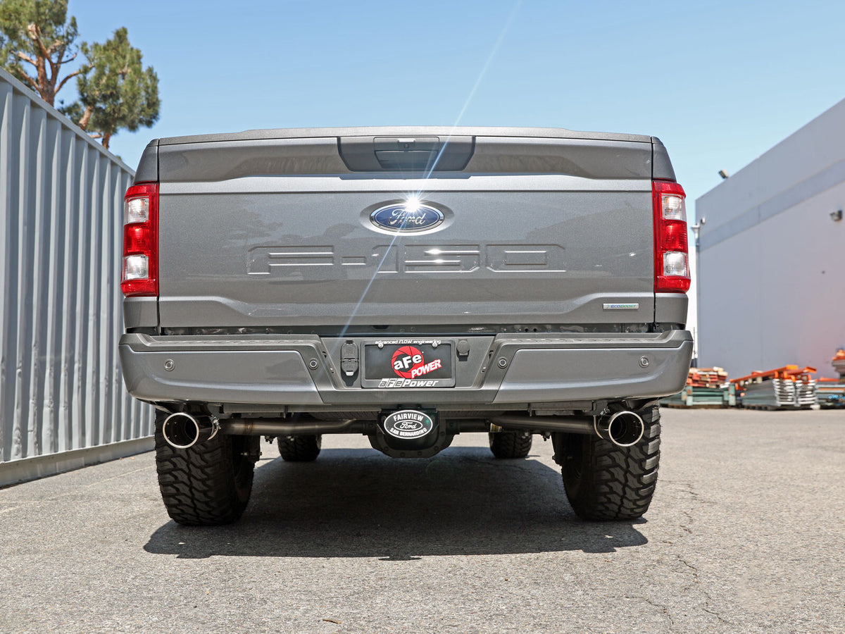 Vulcan Series 3 Inch 304SS Cat-Back Exhaust System Dual Rear Exit w/ Polished Tips Ford F-150 21-26 V6-2.7L (tt)/3.5L (tt)/V8-5.0L aFe Power