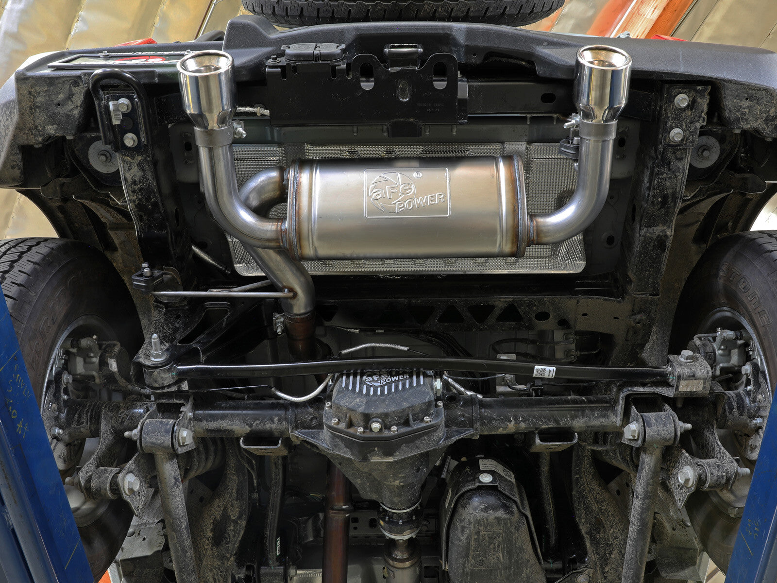 Vulcan Series 3 Inch to 2-1/2 Inch Stainless Steel Axle-Back Exhaust System Black Ford Bronco 21-26 L4-2.3L (t)/V6-2.7L (tt) aFe Power