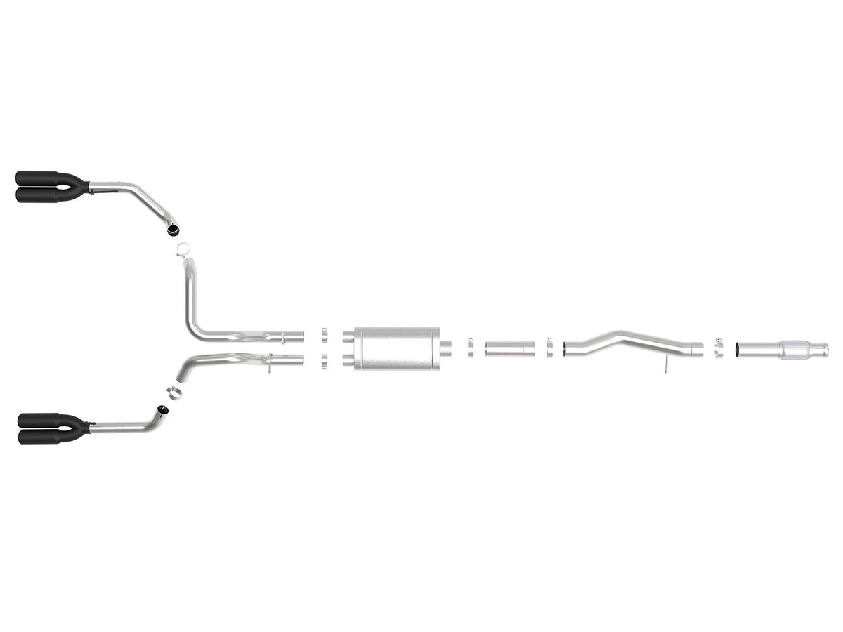 Vulcan Series 304 Stainless Steel Cat-Back Exhaust System w/ Black Tip GM Silverado/Sierra 1500 19-26 V8-6.2L aFe Power