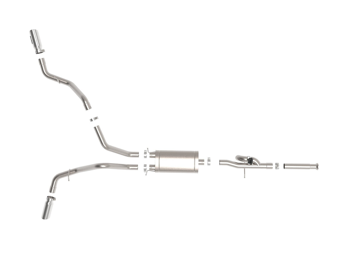 Gemini Xv 3 Inch 304 Stainless Steel Cat-Back Exhaust System w/ Cut-Out Polished GM Trucks 09-18 V6-4.3/V8-4.8/5.3L Passenger and Driver Side Exit Location aFe Power