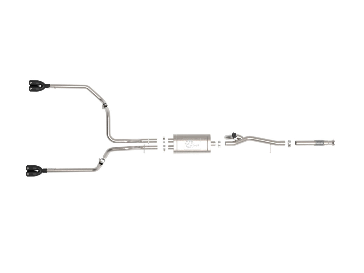 Gemini Xv 3 Inch 304 Stainless Steel Cat-Back Exhaust System w/ Cut-Out Black GM Silverado/Sierra 1500 19-26 V8-5.3L aFe Power
