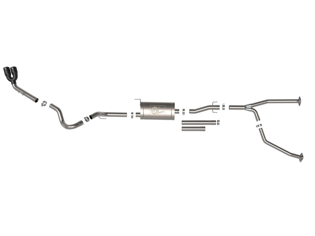 Vulcan Series 2-1/2 Inch to 3 Inch Stainless Steel Cat-Back Exhaust System Black Toyota Tundra 22-26 V6-3.4L (tt) aFe Power