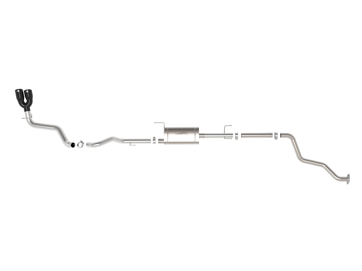 Vulcan Series 2-1/2 Inch to 3 Inch Stainless Steel Cat-Back Exhaust w/Black Tip Toyota Tacoma 24-26 L4-2.4L (t) Angled Cut aFe Power